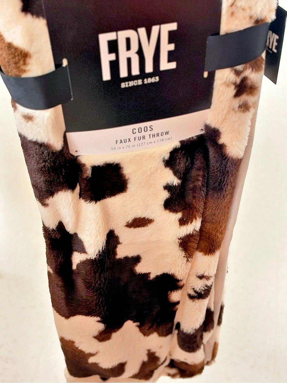 Frye Coos Faux Fur Throw Animal Print Throw